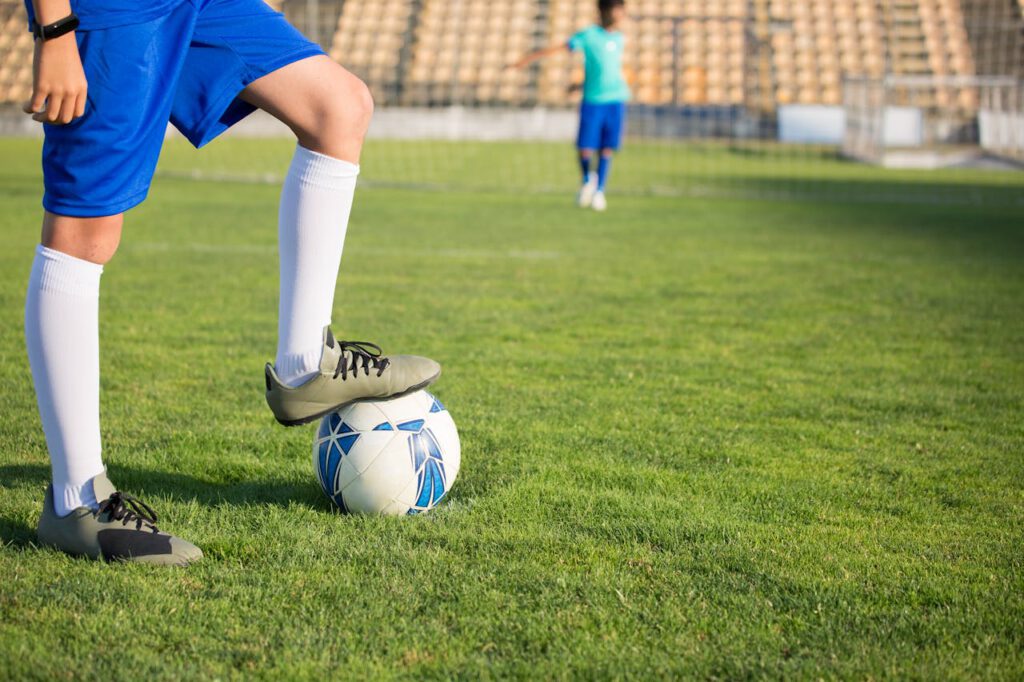 Fussball auf dem Rasen